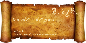 Noszál Ágnes névjegykártya